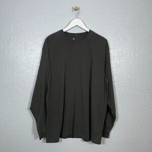 Carhartt Men L Gray Green Loose Fit Heavyweight Long-Sleeve Logo Graphic Shirt